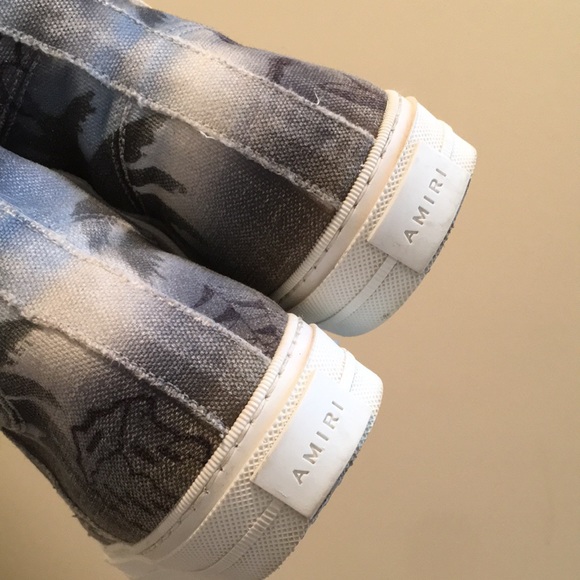 Amiri Sunset Canvas Airbrushed Palm Sneakers - Picture 7 of 14